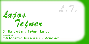 lajos tefner business card